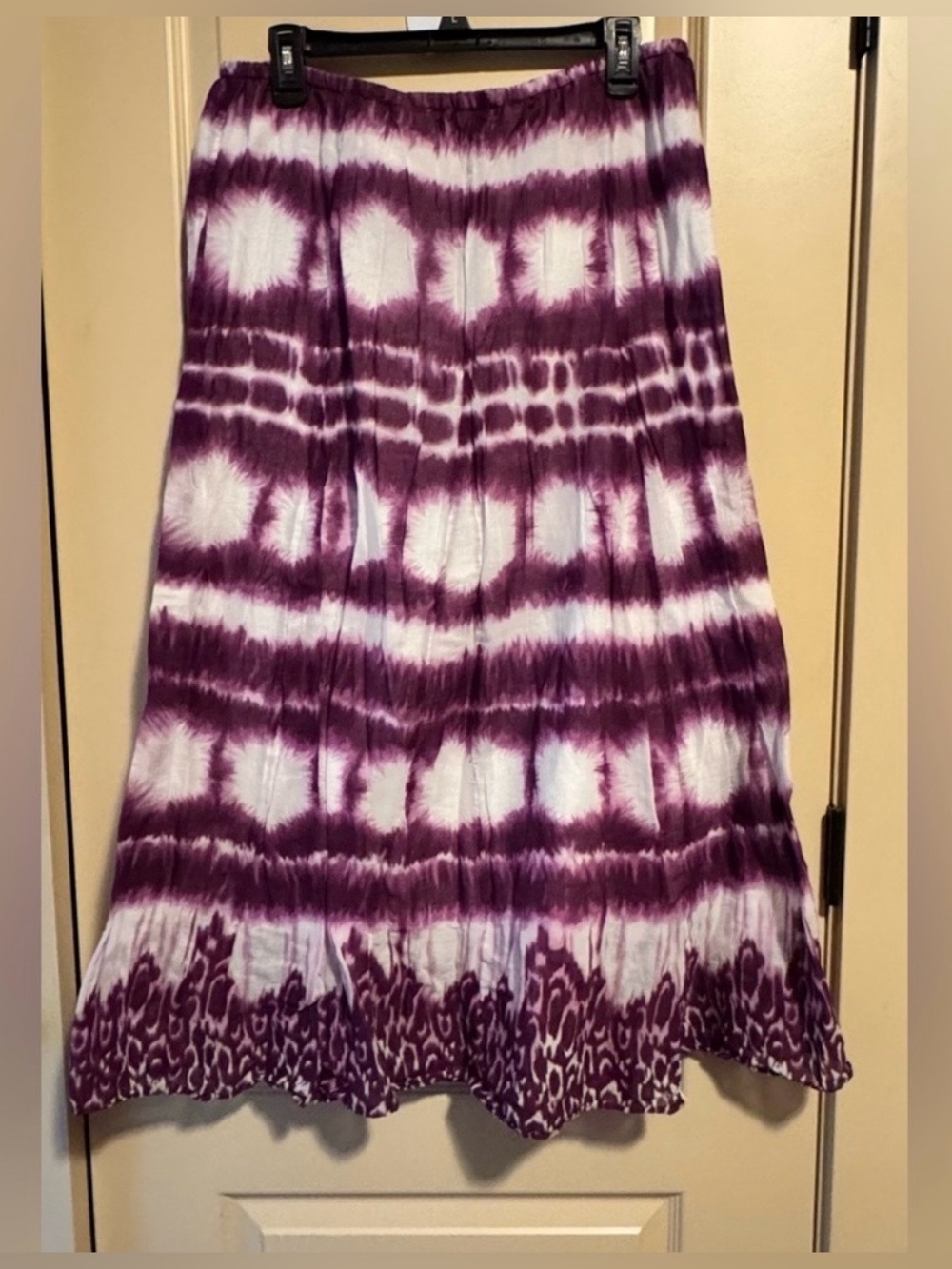 JohnPaulRichard Purple and White Tie-Dye Maxi Skirt